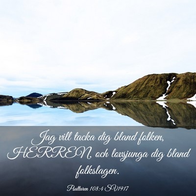 Picture 03 - Psaltaren 108:4 SV1917 - Jag vill tacka dig bland folken, HERREN, och - Bible Verse Picture