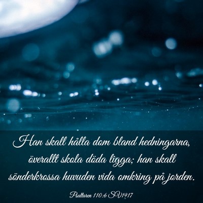 Picture 03 - Psaltaren 110:6 SV1917 - Han skall hålla dom bland hedningarna, överallt - Bible Verse Picture