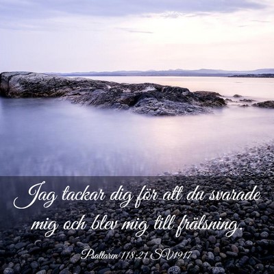 Picture 03 - Psaltaren 118:21 SV1917 - Jag tackar dig för att du svarade mig och blev - Bible Verse Picture