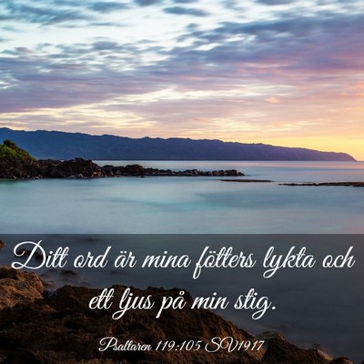 Picture 03 - Psaltaren 119:105 SV1917 - Ditt ord är mina fötters lykta och ett ljus på - Bible Verse Picture