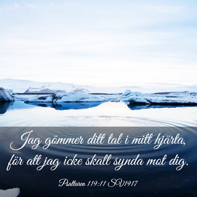 Picture 03 - Psaltaren 119:11 SV1917 - Jag gömmer ditt tal i mitt hjärta, för att jag - Bible Verse Picture
