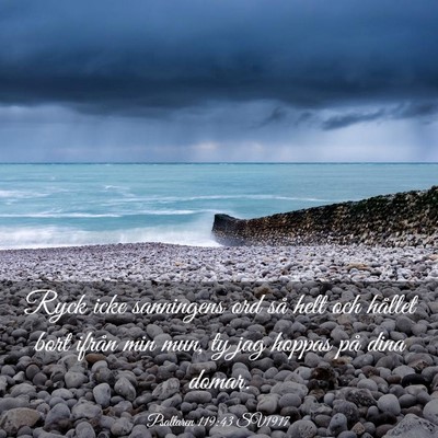 Picture 03 - Psaltaren 119:43 SV1917 - Ryck icke sanningens ord så helt och hållet - Bible Verse Picture