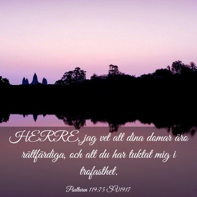 Picture 03 - Psaltaren 119:75 SV1917 - HERRE, jag vet att dina domar äro rättfärdiga, - Bible Verse Picture