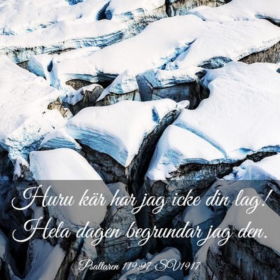Picture 03 - Psaltaren 119:97 SV1917 - Huru kär har jag icke din lag! Hela dagen - Bible Verse Picture