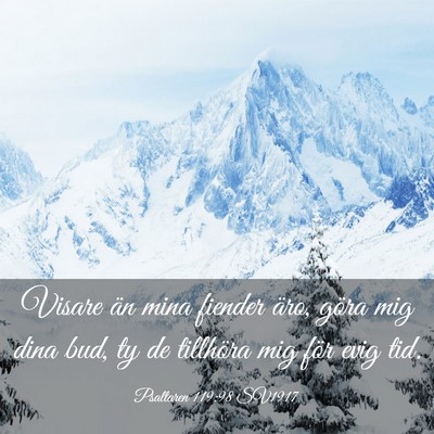 Picture 03 - Psaltaren 119:98 SV1917 - Visare än mina fiender äro, göra mig dina bud, - Bible Verse Picture