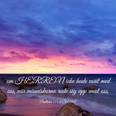Picture 03 - Psaltaren 124:2 SV1917 - om HERREN icke hade varit med oss, när - Bible Verse Picture