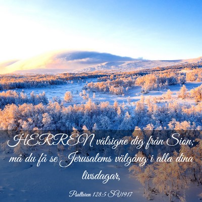 Picture 03 - Psaltaren 128:5 SV1917 - HERREN välsigne dig från Sion; må du få se - Bible Verse Picture