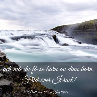 Picture 03 - Psaltaren 128:6 SV1917 - och må du få se barn av dina barn. Frid över - Bible Verse Picture