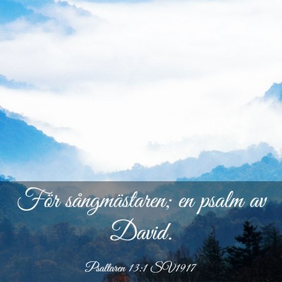 Picture 03 - Psaltaren 13:1 SV1917 - För sångmästaren; en psalm av - Bible Verse Picture