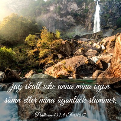 Picture 03 - Psaltaren 132:4 SV1917 - jag skall icke unna mina ögon sömn eller mina - Bible Verse Picture