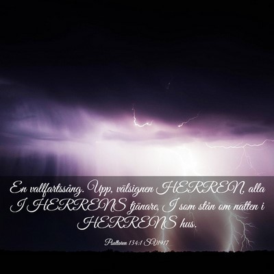 Picture 03 - Psaltaren 134:1 SV1917 - En vallfartssång. Upp, välsignen HERREN, alla I - Bible Verse Picture