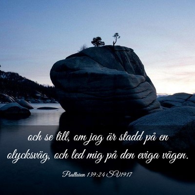 Picture 03 - Psaltaren 139:24 SV1917 - och se till, om jag är stadd på en olycksväg, - Bible Verse Picture