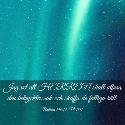 Picture 03 - Psaltaren 140:13 SV1917 - Jag vet att HERREN skall utföra den betrycktes - Bible Verse Picture