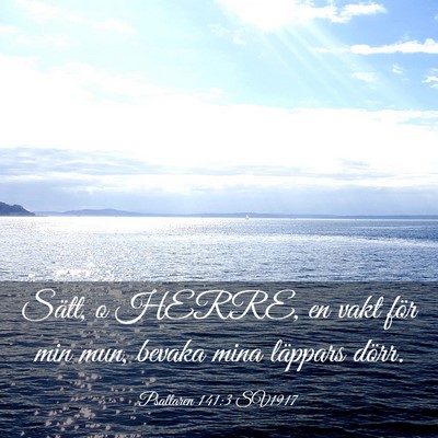 Picture 03 - Psaltaren 141:3 SV1917 - Sätt, o HERRE, en vakt för min mun, bevaka mina - Bible Verse Picture