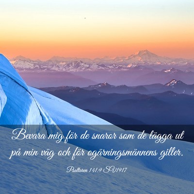 Picture 03 - Psaltaren 141:9 SV1917 - Bevara mig för de snaror som de lägga ut på - Bible Verse Picture