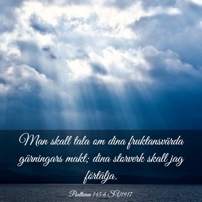 Picture 03 - Psaltaren 145:6 SV1917 - Man skall tala om dina fruktansvärda gärningars - Bible Verse Picture