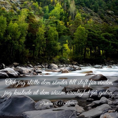 Picture 03 - Psaltaren 18:43 SV1917 - Och jag stötte dem sönder till stoft för - Bible Verse Picture