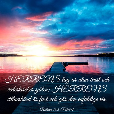 Picture 03 - Psaltaren 19:8 SV1917 - HERRENS lag är utan brist och vederkvicker - Bible Verse Picture
