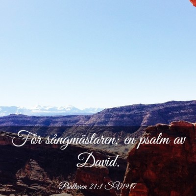Picture 03 - Psaltaren 21:1 SV1917 - För sångmästaren; en psalm av - Bible Verse Picture