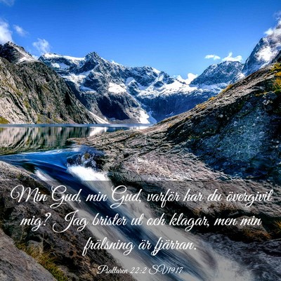 Picture 03 - Psaltaren 22:2 SV1917 - Min Gud, min Gud, varför har du övergivit mig? - Bible Verse Picture
