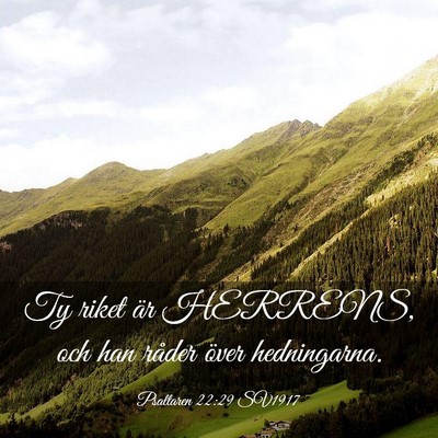 Picture 03 - Psaltaren 22:29 SV1917 - Ty riket är HERRENS, och han råder över - Bible Verse Picture