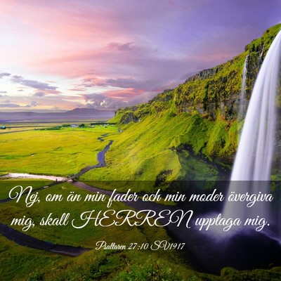 Picture 03 - Psaltaren 27:10 SV1917 - Nej, om än min fader och min moder övergiva - Bible Verse Picture