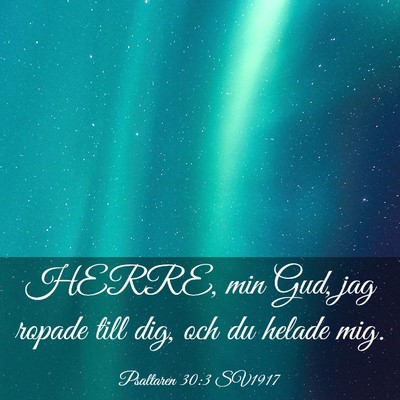 Picture 03 - Psaltaren 30:3 SV1917 - HERRE, min Gud, jag ropade till dig, och du - Bible Verse Picture