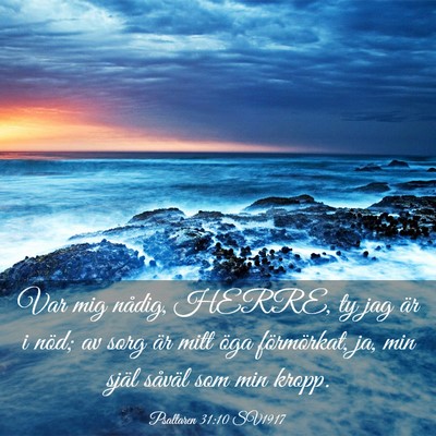 Picture 03 - Psaltaren 31:10 SV1917 - Var mig nådig, HERRE, ty jag är i nöd; av sorg - Bible Verse Picture