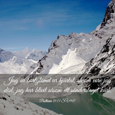 Picture 03 - Psaltaren 31:13 SV1917 - Jag är bortglömd ur hjärtat, såsom vore jag - Bible Verse Picture