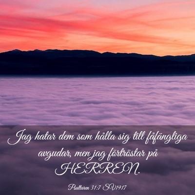 Picture 03 - Psaltaren 31:7 SV1917 - Jag hatar dem som hålla sig till fåfängliga - Bible Verse Picture