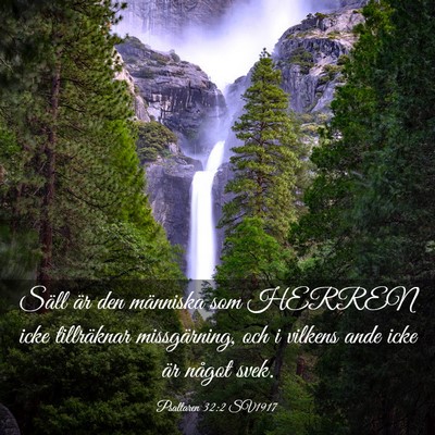 Picture 03 - Psaltaren 32:2 SV1917 - Säll är den människa som HERREN icke - Bible Verse Picture