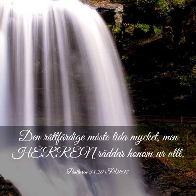 Picture 03 - Psaltaren 34:20 SV1917 - Den rättfärdige måste lida mycket, men HERREN - Bible Verse Picture