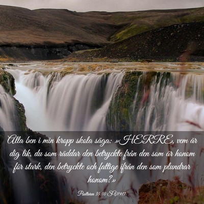 Picture 03 - Psaltaren 35:10 SV1917 - Alla ben i min kropp skola säga: »HERRE, vem - Bible Verse Picture
