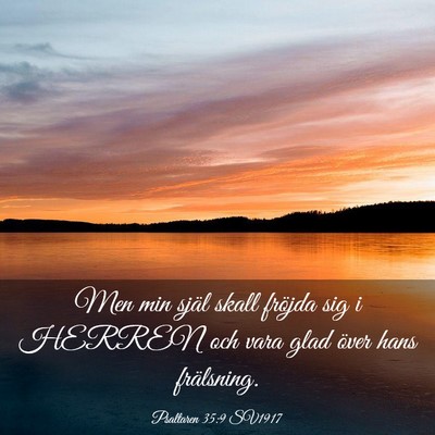Picture 03 - Psaltaren 35:9 SV1917 - Men min själ skall fröjda sig i HERREN och vara - Bible Verse Picture