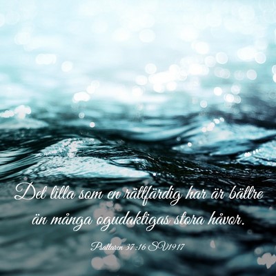 Picture 03 - Psaltaren 37:16 SV1917 - Det lilla som en rättfärdig har är bättre än - Bible Verse Picture