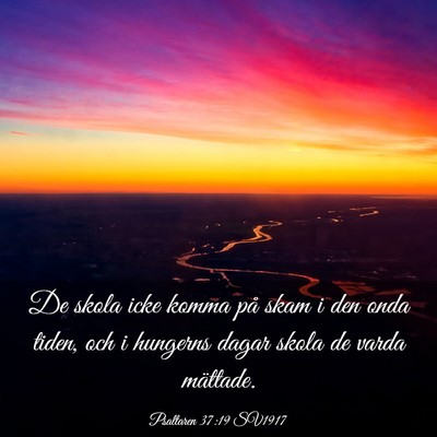 Picture 03 - Psaltaren 37:19 SV1917 - De skola icke komma på skam i den onda tiden, - Bible Verse Picture