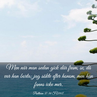 Picture 03 - Psaltaren 37:36 SV1917 - Men när man sedan gick där fram, se, då var - Bible Verse Picture