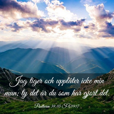 Picture 03 - Psaltaren 39:10 SV1917 - Jag tiger och upplåter icke min mun; ty det är - Bible Verse Picture