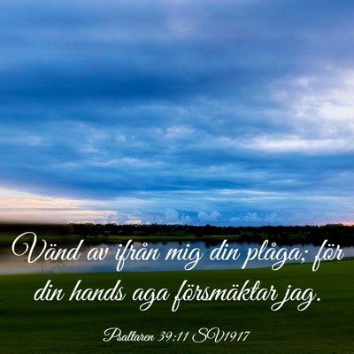Picture 03 - Psaltaren 39:11 SV1917 - Vänd av ifrån mig din plåga; för din hands - Bible Verse Picture