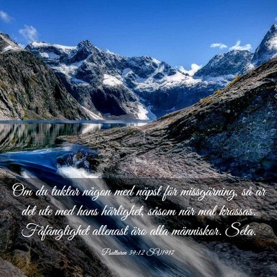 Picture 03 - Psaltaren 39:12 SV1917 - Om du tuktar någon med näpst för missgärning, - Bible Verse Picture