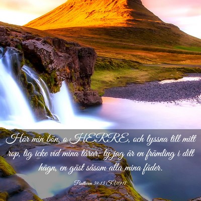 Picture 03 - Psaltaren 39:13 SV1917 - Hör min bön, o HERRE, och lyssna till mitt rop, - Bible Verse Picture