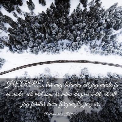 Picture 03 - Psaltaren 39:5 SV1917 - HERRE, lär mig betänka att jag måste få en - Bible Verse Picture