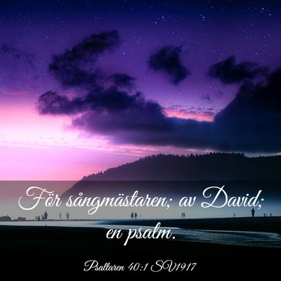 Picture 03 - Psaltaren 40:1 SV1917 - För sångmästaren; av David; en - Bible Verse Picture