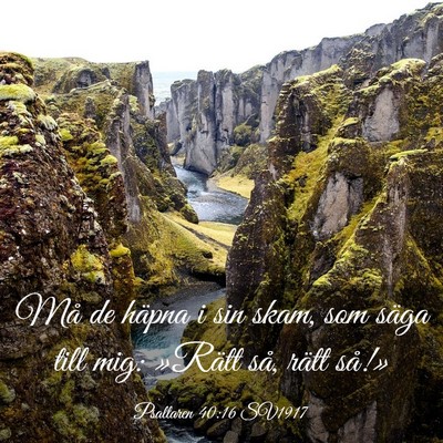 Picture 03 - Psaltaren 40:16 SV1917 - Må de häpna i sin skam, som säga till mig: - Bible Verse Picture