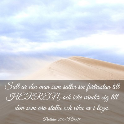 Picture 03 - Psaltaren 40:5 SV1917 - Säll är den man som sätter sin förtröstan - Bible Verse Picture