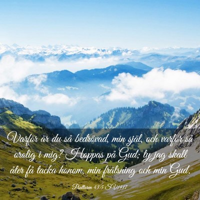 Picture 03 - Psaltaren 43:5 SV1917 - Varför är du så bedrövad, min själ, och - Bible Verse Picture