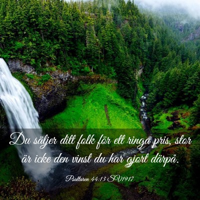 Picture 03 - Psaltaren 44:13 SV1917 - Du säljer ditt folk för ett ringa pris, stor - Bible Verse Picture