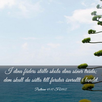 Picture 03 - Psaltaren 45:17 SV1917 - I dina fäders ställe skola dina söner träda; - Bible Verse Picture