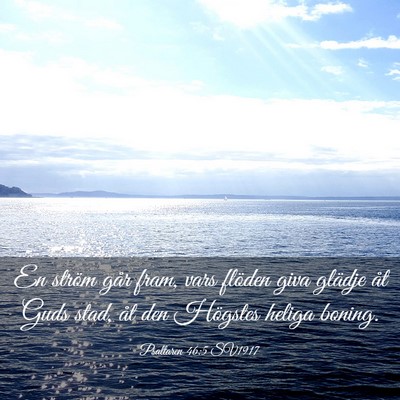Picture 03 - Psaltaren 46:5 SV1917 - En ström går fram, vars flöden giva glädje - Bible Verse Picture