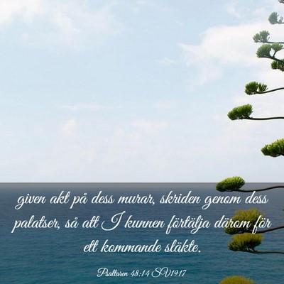 Picture 03 - Psaltaren 48:14 SV1917 - given akt på dess murar, skriden genom dess - Bible Verse Picture